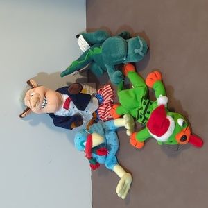 Lot of 1997 1998 Meanies Boris Mucousaurus Splat in hat Bull Clinton Cold Turkey